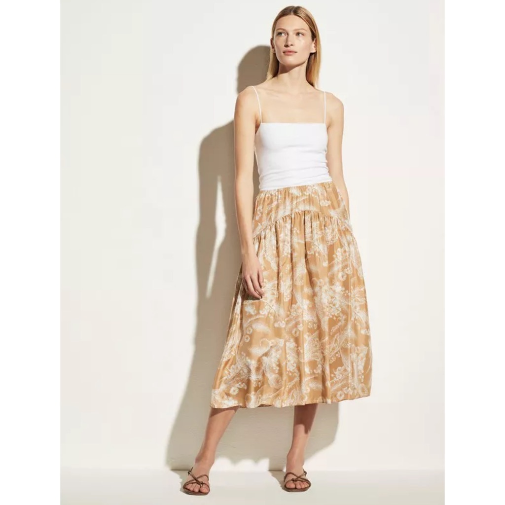 Vince Wheat Tiered Skirt In Light Sunseed